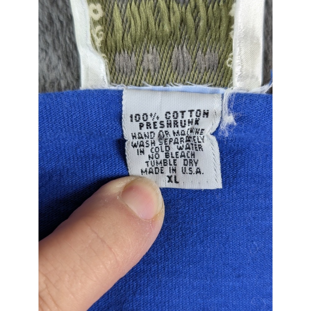 Vintage Tanuja USA Blue Dress XL Kokopelli Southwestern Cotton Pockets 90s Art - Picture 5 of 10